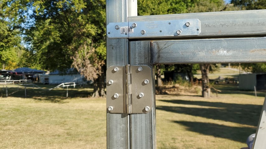 High Tunnel Hoop House Hinges Installed