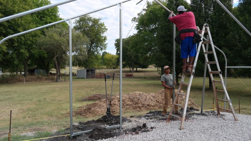 High Tunnel HoopHouse Installation Lay Out Bows