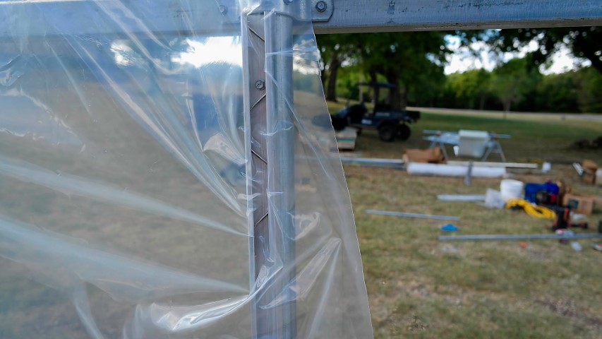 High Tunnel HoopHouse Install Corner Pockets