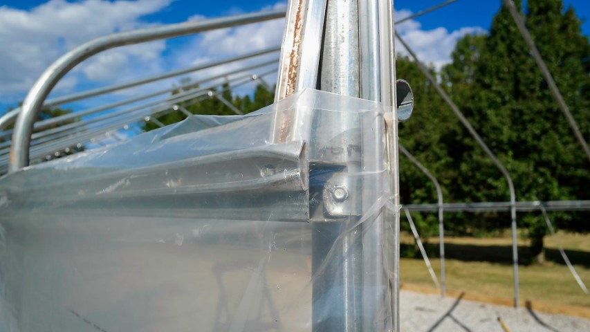 High Tunnel HoopHouse Install Corner Pockets