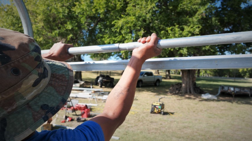 High Tunnel HoopHouse Installation Lay Out Bows