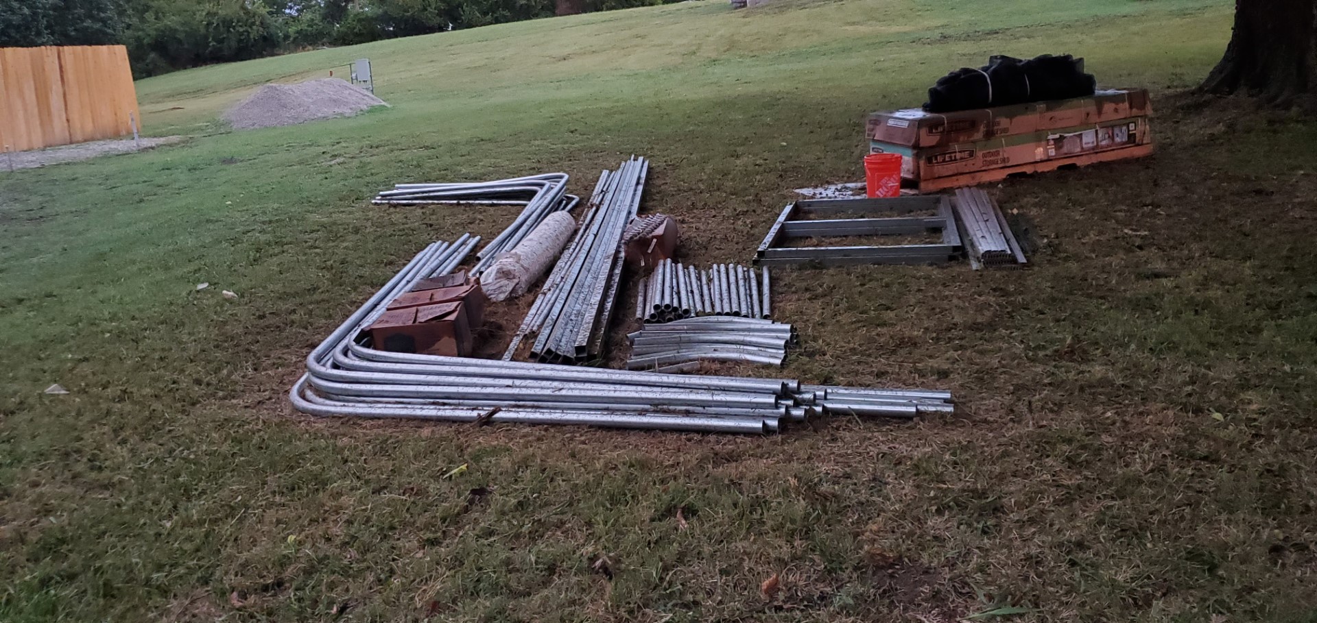 Organize high tunnel hoophouse materials